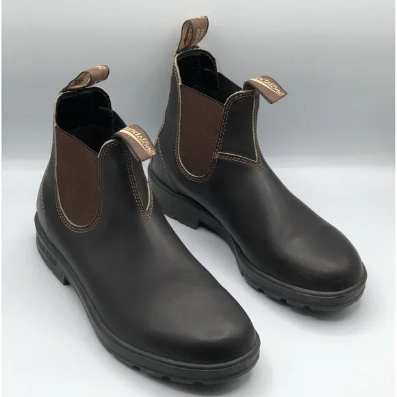 Blundstone Chelsea Boot Mens Size AU 7.5 US 8.5 #500 Stout Brown Leather Pull On - Picture 2 of 15